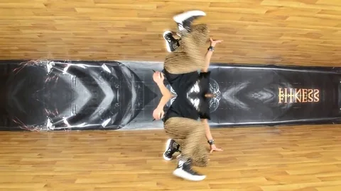 Dancer Performs Acrobatic Dance On Front Of Camera Stock Footage 85194319