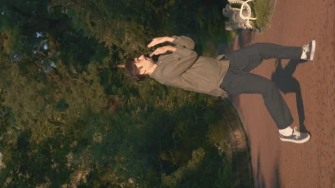 A Dancer Performs Contemporary At Sunset In Middle Of Nature 4k Video Stock Footage 275347667