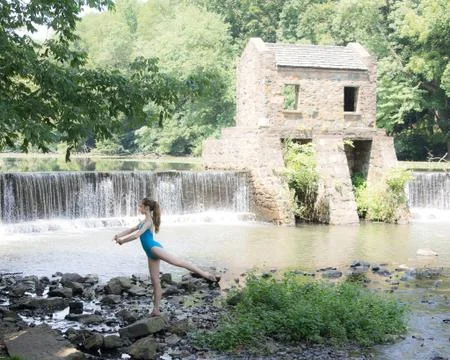 Dancer in a pond Stock Photos