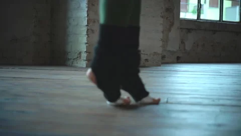 Dancer practicing in an urban dance studio Stock Footage 130804965