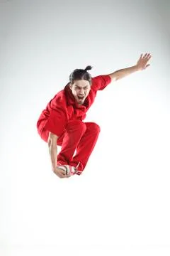 Dancer in red Stock-Fotos