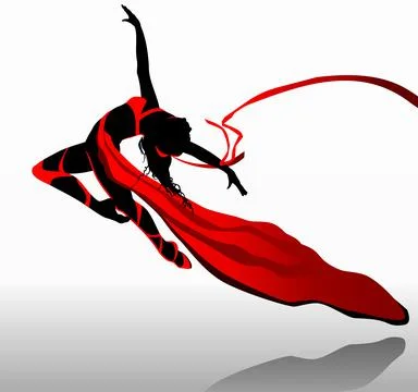 Dancer with the ribbon. Stock Illustration
