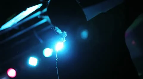 Dancer in silhouette with studio lights Stock Footage 8938497