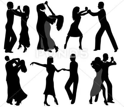 Dancer Silhouettes Stock Illustration