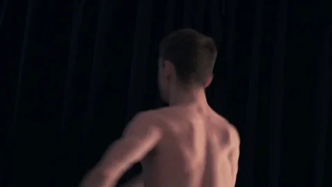 Dancer is spinning in the dark Stock Footage 77381435