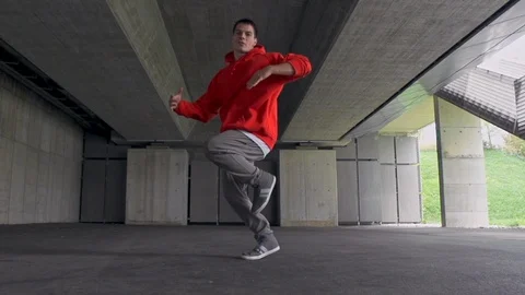 Dancer Spinning On His Head On The Floor Stock Footage 87710829