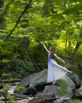 Dancer on a stream Stock Photos