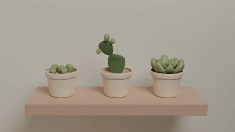 Dancer succulent plant, cactus and prickly pear 3D animation 스톡 동영상 131419101