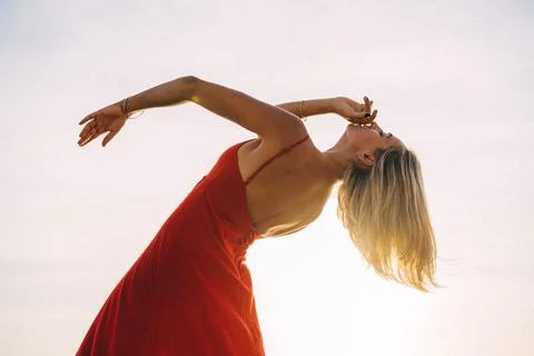 Dancer on the sunset 写真素材