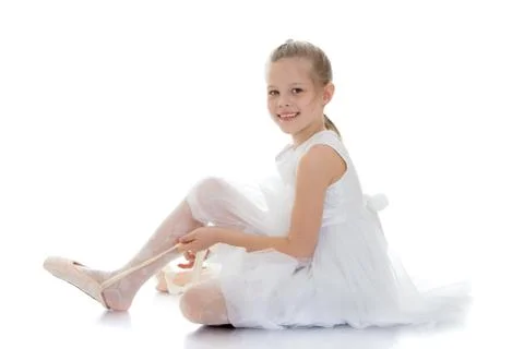 The dancer wears shoes Stock Photos