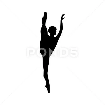 Dancer woman silhouettes vector illustration black and white ~ Clip Art ...
