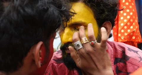 Dancers Applying Makeup Stock Footage 156858270