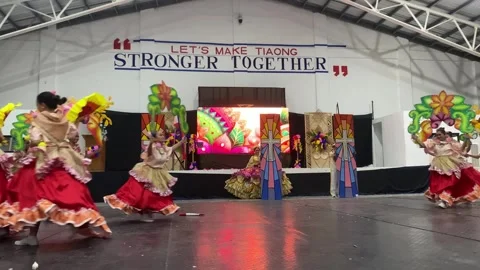 Dancers in costumes perform their practiced dance steps Stock Footage 335525299