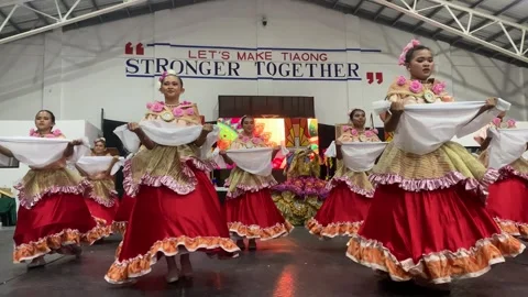 Dancers in costumes perform their practiced dance steps Stock Footage 335525328