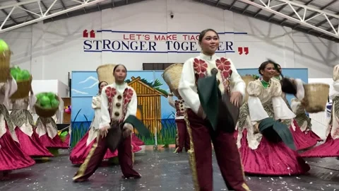 Dancers in costumes perform their practiced dance steps Stock Footage 335525414