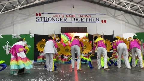 Dancers in costumes perform their practiced dance steps Stock Footage 335525738