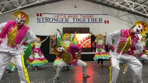 Dancers in costumes perform their practiced dance steps Stock Footage 335525751