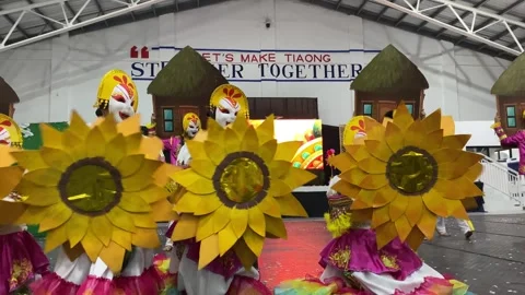 Dancers in costumes perform their practiced dance steps Stock Footage 335525760