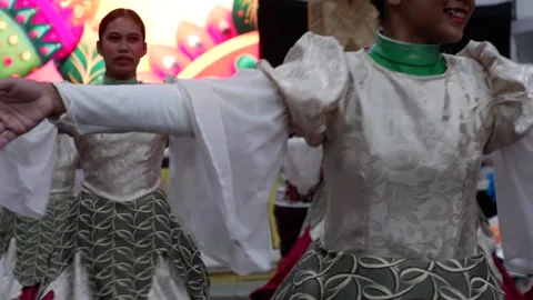 Dancers in costumes perform their practiced dance steps Stock Footage 335525801