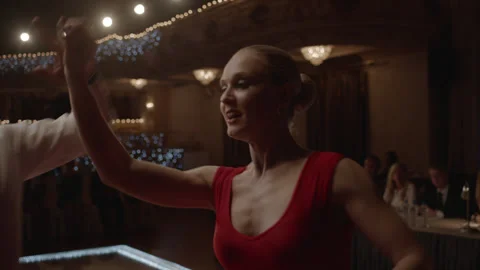 Dancers Couple Perform Tango on Competition Event Stock-Footage 158621348