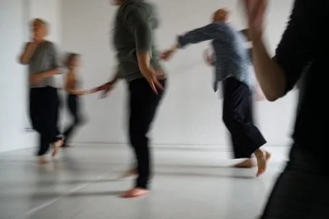 Dancers movement contact improvisation performance Stock Photos