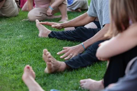 Dancers movement contact improvisation performance Stock Photos