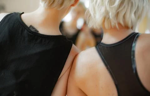 Dancers movement contact improvisation performance Stock Photos