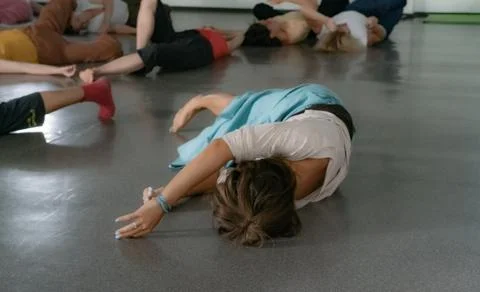 Dancers movement contact improvisation performance Stock Photos