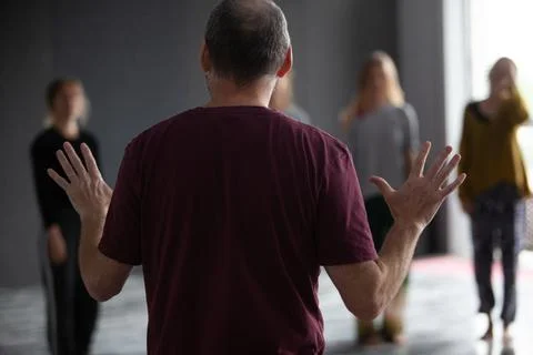 Dancers movement contact improvisation performance Stock Photos