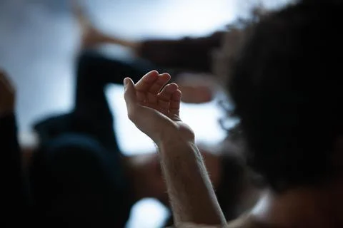 Dancers movement contact improvisation performance Stock Photos
