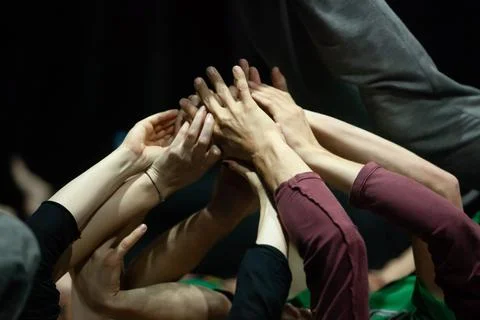 Dancers movement contact improvisation performance Stock Photos