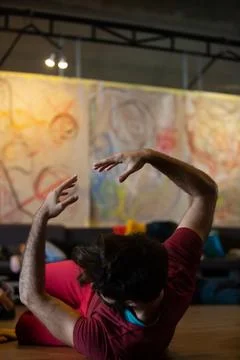 Dancers movement contact improvisation performance Stock Photos