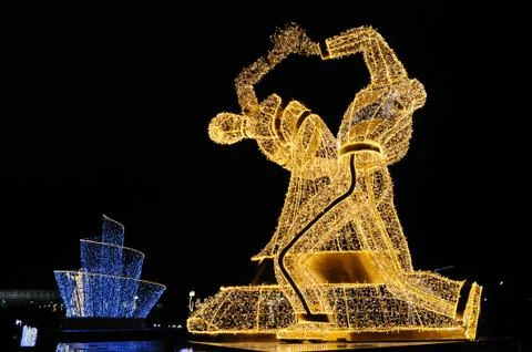 Dancers in the night Stock Photos