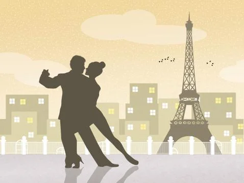 Dancers in Paris Ilustración de archivo