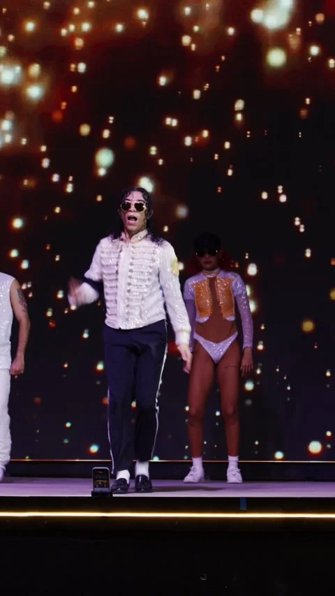 Dancers perform on stage in the style of the legendary Michael Jackson. Видео 333658827