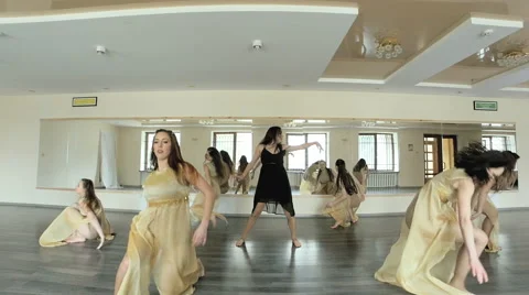 Dancers performing and practicing a contemporary, modern form of dance. Stock Footage 63416467
