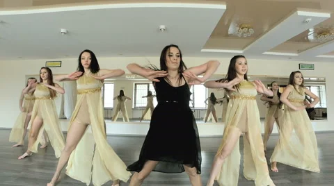 Dancers performing and practicing a contemporary, modern form of dance. Stock Footage 63419677