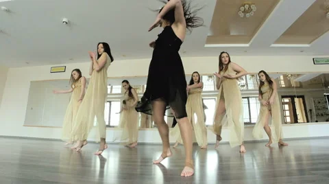 Dancers performing and practicing a contemporary, modern form of dance. Stock Footage 63419930