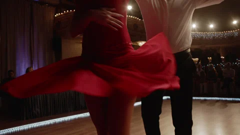 Dancers Performing Tango on Competition Event Stock Footage 158565538