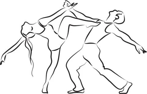 Dancers silhouette Stock Illustration