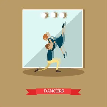 Dancers vector illustration in flat style Stock Illustration