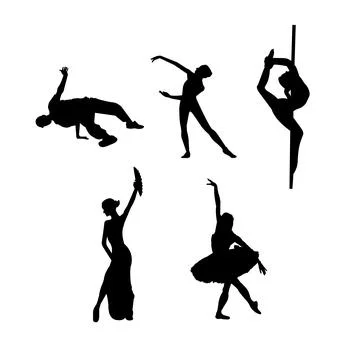 Dancers on white background Stock Illustration