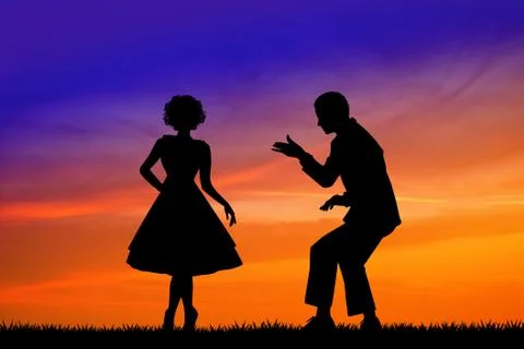 Dances of the fifties Stock Illustration