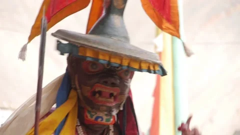 Dances of Tibetan lamas Stock Footage 130226792