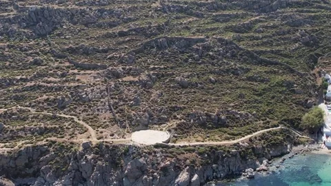 Dancing with the Aegean: Mykonos from Above Stock Footage 253780169