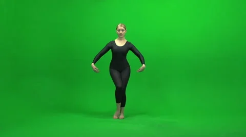 Dancing against green screen Stock-Footage 64817006