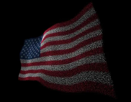 Dancing American flag, particle technology banner Stock Illustration