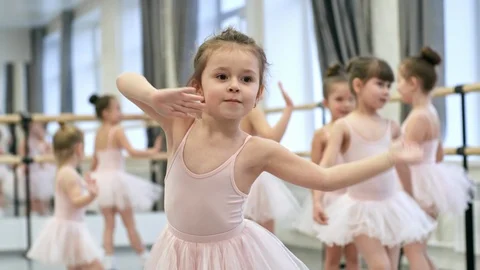 Dancing and Jumping in Ballet Class Stock Footage 91685732