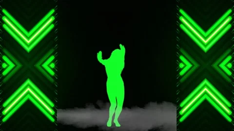 Dancing On animated Background, Silhouette Video stock 196224620