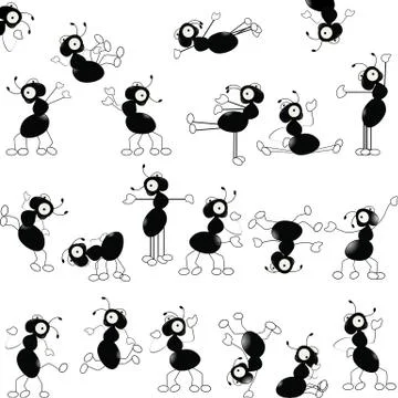 Dancing ants pattern Illustrazione stock